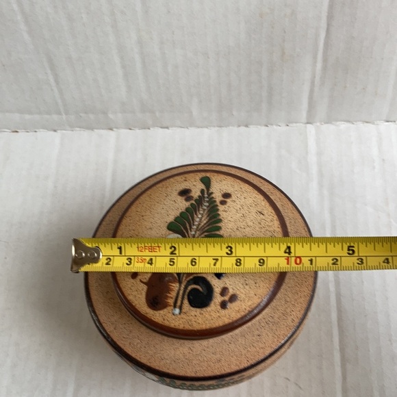 Netz Pottery Mexico Tonala fern leaf covered trinket dish bowl - Picture 15 of 15